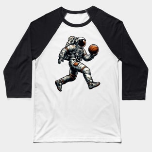 Astronaut Playing Basketball Baseball T-Shirt